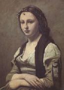 Jean Baptiste Camille  Corot Woman with a Pearl (mk05) oil painting
